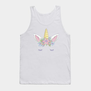 Unicorn - Cute Unicorn Crown Tank Top